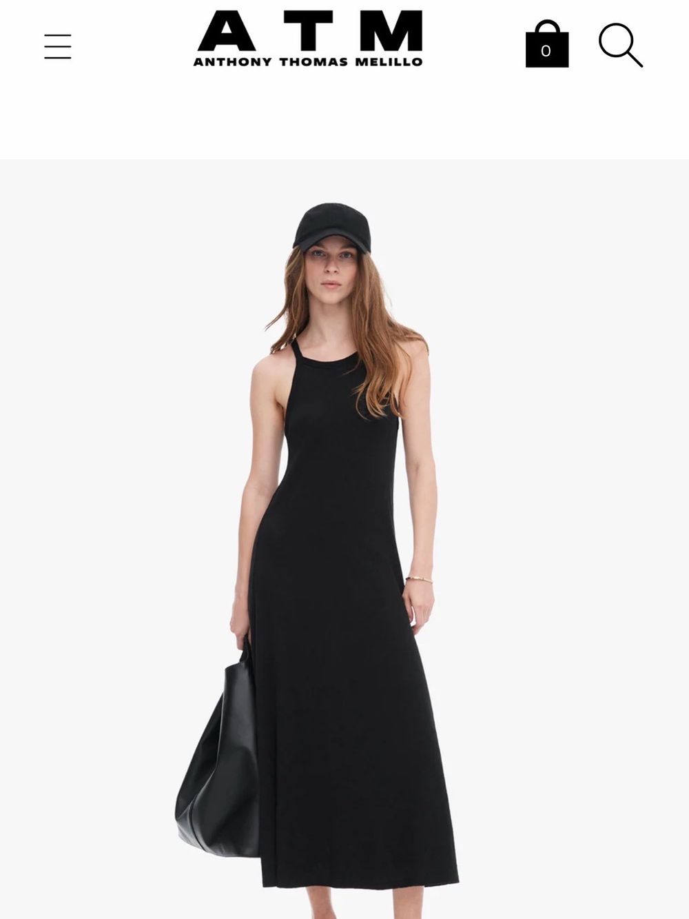 ATM Anthony Thomas Melillo Black Sleeveless Maxi Tank Dress